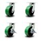 Service Caster 8 Inch Heavy Duty Green Poly on Cast Iron Wheel Swivel Caster Set with 2 Brakes SCC-KP92S830-PUR-GB-2-SLB-2 - alternate 1